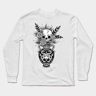 Mrs. Bouquet - traditional tattoo design - Black & Grey Long Sleeve T-Shirt